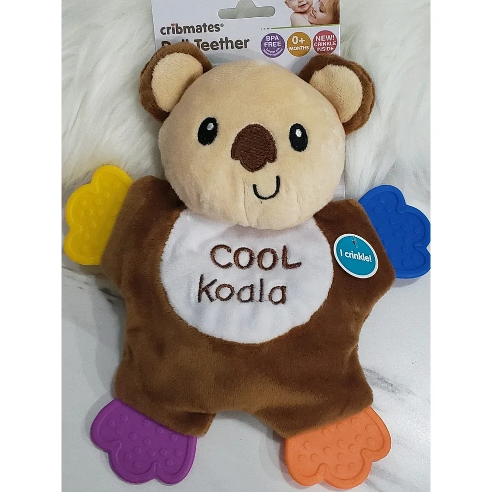 NEW Cribmates KOALA BEAR‎ Doll Teether Toy Sensory Sound Baby Lovey Shower Gift